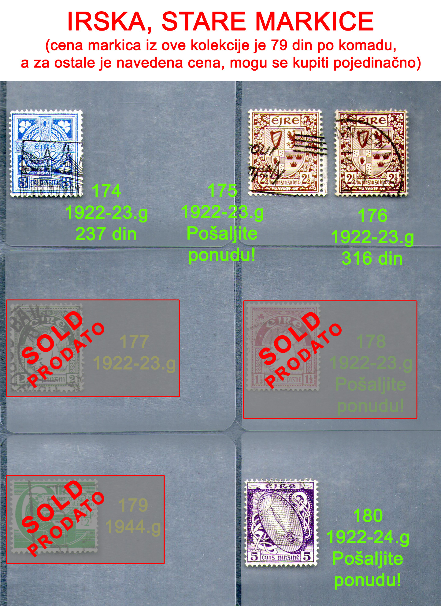 Stare potanske markice, Evropa