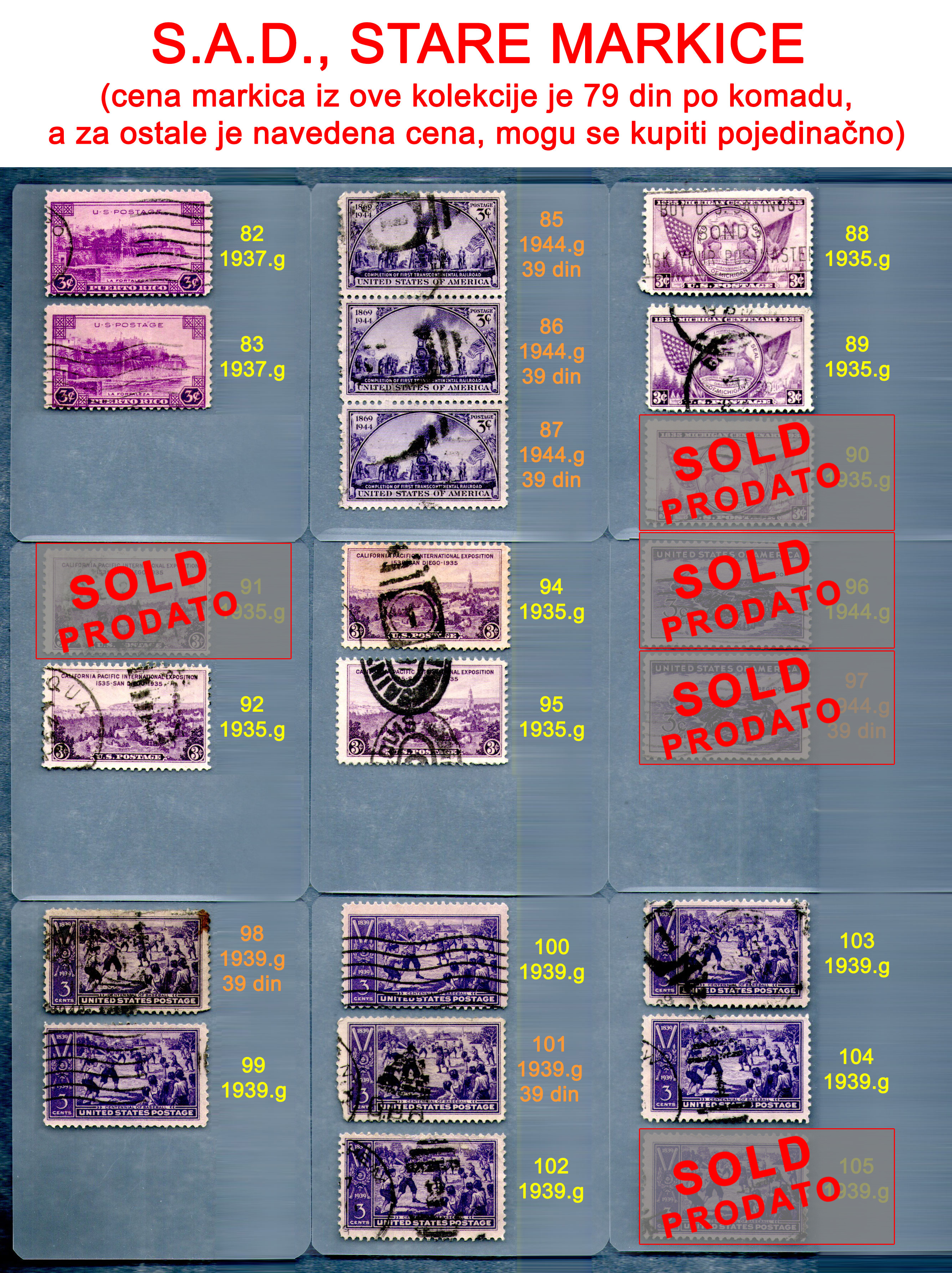 Stare potanske markice, Sjedinjene Amerike Drave